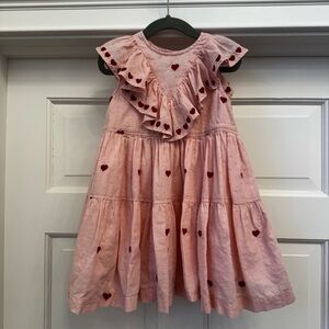 Pink Chicken Pink Dress with Red Heart Accents